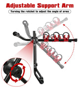 3 Bike Universal Cycle Bicycle Car Rear Carrier Rack Hanger Mount for Car Sedan Hatchback Minivan SUV - Front View