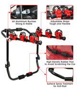 3 Bike Universal Cycle Bicycle Car Rear Carrier Rack Hanger Mount for Car Sedan Hatchback Minivan SUV - Side View