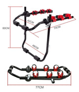 3 Bike Universal Cycle Bicycle Car Rear Carrier Rack Hanger Mount for Car Sedan Hatchback Minivan SUV - Top-Down View