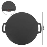 34cm Seasoned Cast Iron Induction Crepes Pan Baking Pancake Tool Pizza Bakeware - Rear View