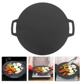 34cm Seasoned Cast Iron Induction Crepes Pan Baking Pancake Tool Pizza Bakeware - Low Angle