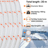 16mm 20m Safety Climbing Rope Nylon Rock Static Outdoor Boat Anchor Marine Rope Dock Lines Rope - Side View