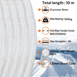 8mm 10m Safety Climbing Rope Nylon Rock Static Outdoor Boat Anchor Marine Rope Dock Lines Rope - 45-Degree Angle