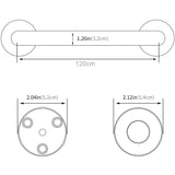 120cm Stainless Steel Handle for Shower Toilet Grab Bar Handle Bathroom Stairway Handrail Elderly Senior Assist - Side View