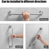 50cm Stainless Steel Handle for Shower Toilet Grab Bar Handle Bathroom Stairway Handrail Elderly Senior Assist - Rear View