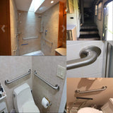 50cm Stainless Steel Handle for Shower Toilet Grab Bar Handle Bathroom Stairway Handrail Elderly Senior Assist - Close-Up Angle