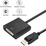 DP Display Port DisplayPort Male To DVI Female 24+5 Pin Converter Adapter Cable - Front View