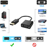 DisplayPort Male to VGA Female Gold-Plated DP Display Port to VGA Adapter - Front View