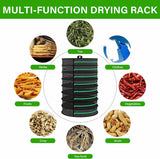 8-Layer 162cm Foldable Herb Vegetable Fruit Drying Dehydrating Rack Mesh Hanging Dryer - Side View