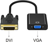 Active 1080p DVI-D to VGA Converter Adapter - ABLEWE Male to Female 24+1 Connector - Front View