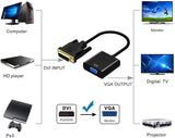Active 1080p DVI-D to VGA Converter Adapter - ABLEWE Male to Female 24+1 Connector - Side View