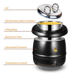 13L Restaurant Electric Buffet Food Warmer Commercial Food Warmers Soup Warmer - Side View