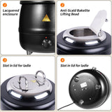 13L Restaurant Electric Buffet Food Warmer Commercial Food Warmers Soup Warmer - Top-Down View