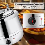 13L Restaurant Electric Buffet Food Warmer Commercial Food Warmers Soup Warmer Silver - Rear View