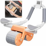 Elbow Support Automatic Rebound Abdominal Wheel Plank Machine Ab Roller Abs Workout Belly Orange - Front View