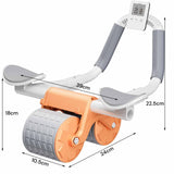 Elbow Support Automatic Rebound Abdominal Wheel Plank Machine Ab Roller Abs Workout Belly Orange - Side View