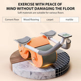 Elbow Support Automatic Rebound Abdominal Wheel Plank Machine Ab Roller Abs Workout Belly Orange - Rear View