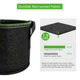 5-Pack 10 Gallons Plant Grow Bag Flower Container Pots with Handles Garden Planter - Side View