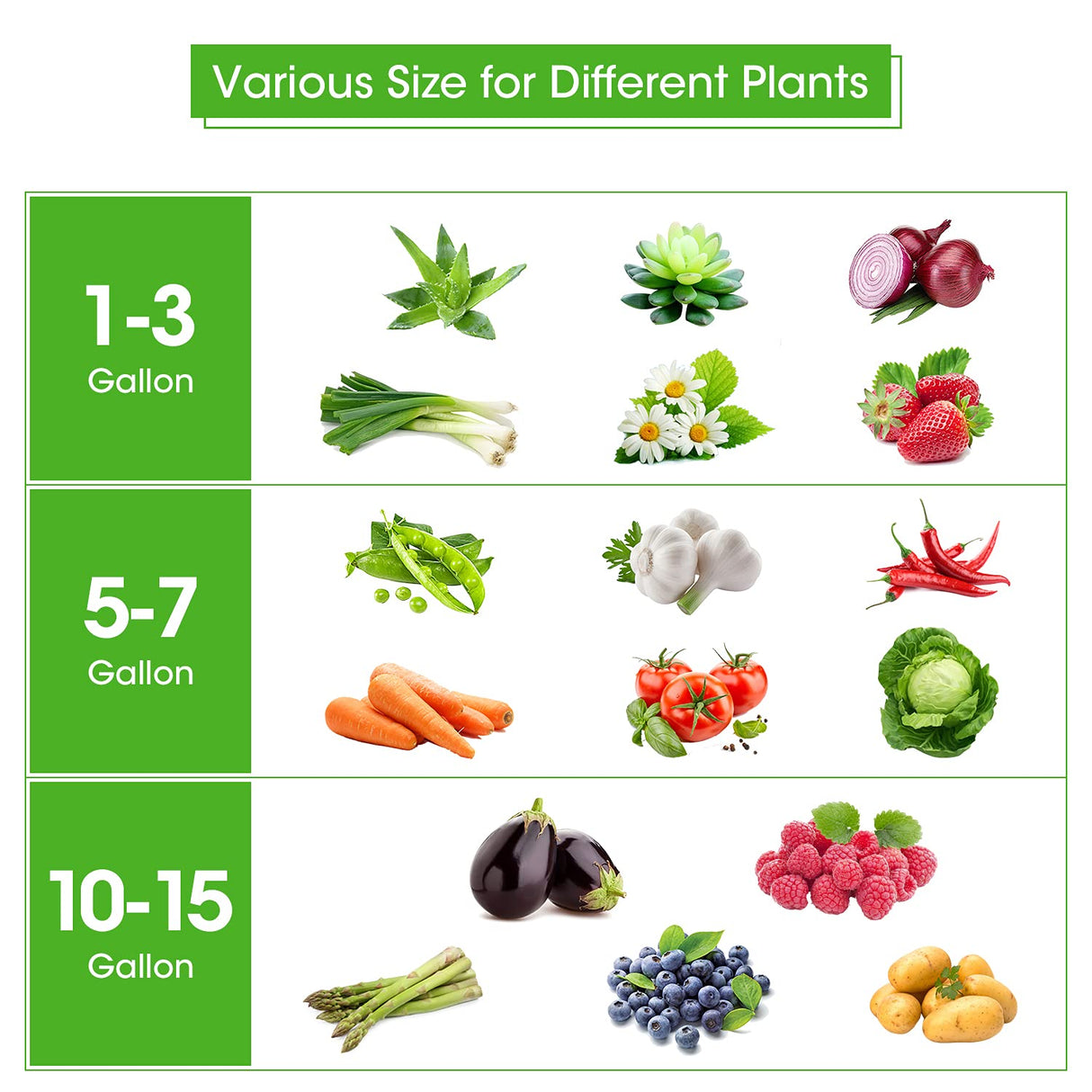 5-Pack 10 Gallons Plant Grow Bag Flower Container Pots with Handles Garden Planter