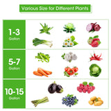 5-Pack 10 Gallons Plant Grow Bag Flower Container Pots with Handles Garden Planter - Rear View