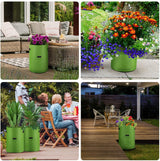 5-Pack 10 Gallons Plant Grow Bag Potato Container Pots with Handles Garden Planter - Top-Down View