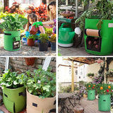 5-Pack 10 Gallons Plant Grow Bag Potato Container Pots with Handles Garden Planter - 45-Degree Angle