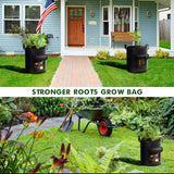 5-Pack 10 Gallons Plant Grow Bag Potato Container Pots with Handles Garden Planter Black - Top-Down View