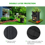 5-Pack 10 Gallons Plant Grow Bag Potato Container Pots with Handles Garden Planter Black - Rear View