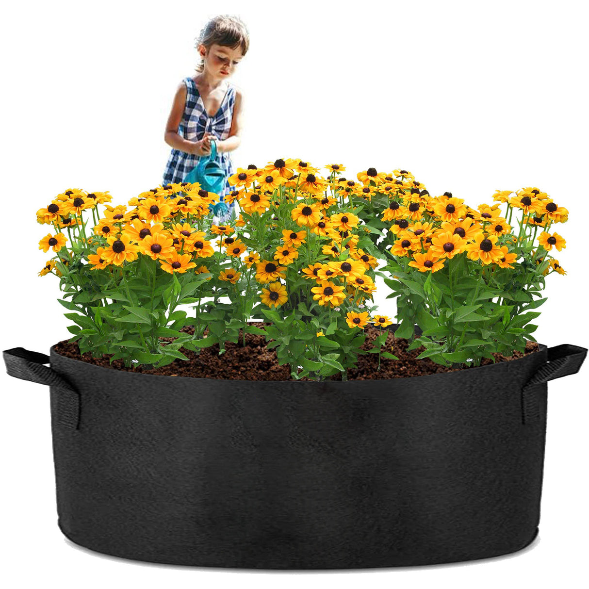 1 Pack 200 Gallon 125cm 60cm Grow Bag Heavy Duty Thickened Plant Pots with Handles for Farming Garde