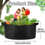 1 Pack 200 Gallon 125cm 60cm Grow Bag Heavy Duty Thickened Plant Pots with Handles for Farming Garde
