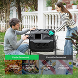 160L Large Outdoor Compost Bin Dual Chamber Tumbling Composter Tumbler Rotating - Front View