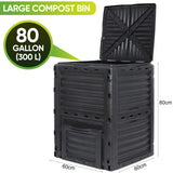 300L Large Garden Outdoor Compost Bin Composter BPA Free Compost Barrel - Front View
