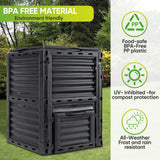300L Large Garden Outdoor Compost Bin Composter BPA Free Compost Barrel - Top-Down View
