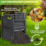 300L Large Garden Outdoor Compost Bin Composter BPA Free Compost Barrel - 45-Degree Angle