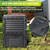 300L Large Garden Outdoor Compost Bin Composter BPA Free Compost Barrel - Low Angle
