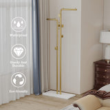 Metal Coat Rack Marble Base Hooks Clothes Coats Bag Tree Hat Display Hanger Stand Organiser 2 Pole - Rear View