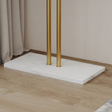 Metal Coat Rack Marble Base Hooks Clothes Coats Bag Tree Hat Display Hanger Stand Organiser 2 Pole - Low Angle