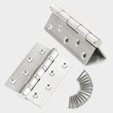 304 Flat Pin Hinge Spring 2Pack 100mm Folding Butt Door Cabinet Hinges Folding Furniture Hardware - Front View