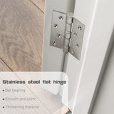 304 Flat Pin Hinge Spring 2Pack 100mm Folding Butt Door Cabinet Hinges Folding Furniture Hardware - Side View