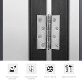 304 Flat Pin Hinge Spring 2Pack 100mm Folding Butt Door Cabinet Hinges Folding Furniture Hardware - 45-Degree Angle