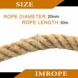 50m Sisal 20mm Rope Natural Twine Cord Thick Jute Hemp Manila  Crafting Home Decor - Front View