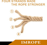 5m Sisal 20mm Rope Natural Twine Cord Thick Jute Hemp Manila  Crafting Home Decor - 45-Degree Angle