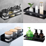Black Bathroom Shower Shelf Kitchen Rack Storage Shelves Shampoo Holder Organizer - Top-Down View