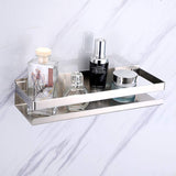 Brushed Bathroom Shower Shelf Kitchen Rack Storage Shelves Shampoo Holder Organizer - Front View