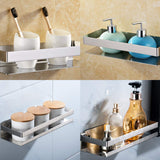 Brushed Bathroom Shower Shelf Kitchen Rack Storage Shelves Shampoo Holder Organizer - 45-Degree Angle