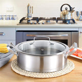 6 Pc Kitchen Sauce Pan Pots Set 430 Stainless Steel Cookware Set Milk stock Pot Pans Set - 45-Degree Angle