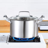 6 Pc Kitchen Sauce Pan Pots Set 430 Stainless Steel Cookware Set Milk stock Pot Pans Set - Rear View