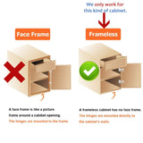 8 Pack 304 Stainless Steel Cabinet Hinges 100 Degree Soft Closing Full Overlay Door Hinge Nickel Plated Finish - Side View