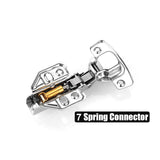 8 Pack 304 Stainless Steel Cabinet Hinges 100 Degree Soft Closing Full Overlay Door Hinge Nickel Plated Finish - Rear View