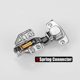 8 Pack 304 Stainless Steel Cabinet Hinges 100 Degree Soft Closing Insert Overlay Door Hinge Nickel Plated Finish - Close-Up Angle